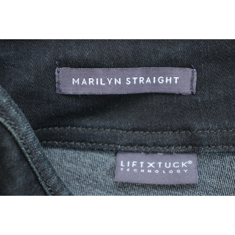 NYDJ Jeans Womens 8 Black Cotton Blend Marilyn Straight - Picture 4 of 7